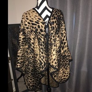 Leopard pancho cape